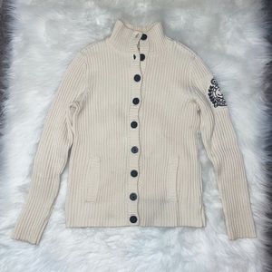 Lauren Ralph Lauren Cream Button Down Sweater